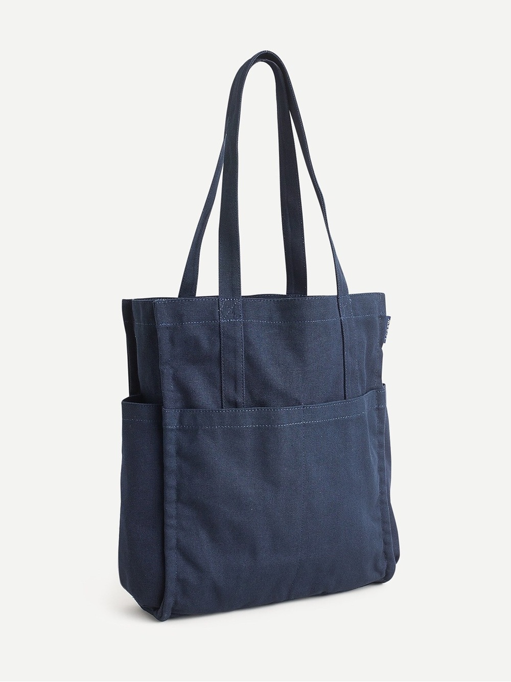 J. CREW Tote Bag Navy Blue Cotton Canvas Mens Daily Carry Work School College